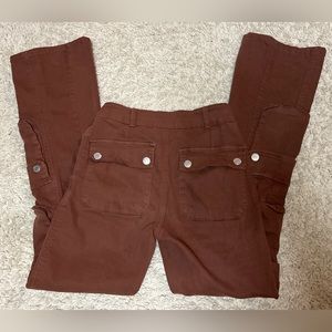 Brown cargo pants flare